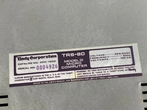 Tandy TRS-80 Model III Computer