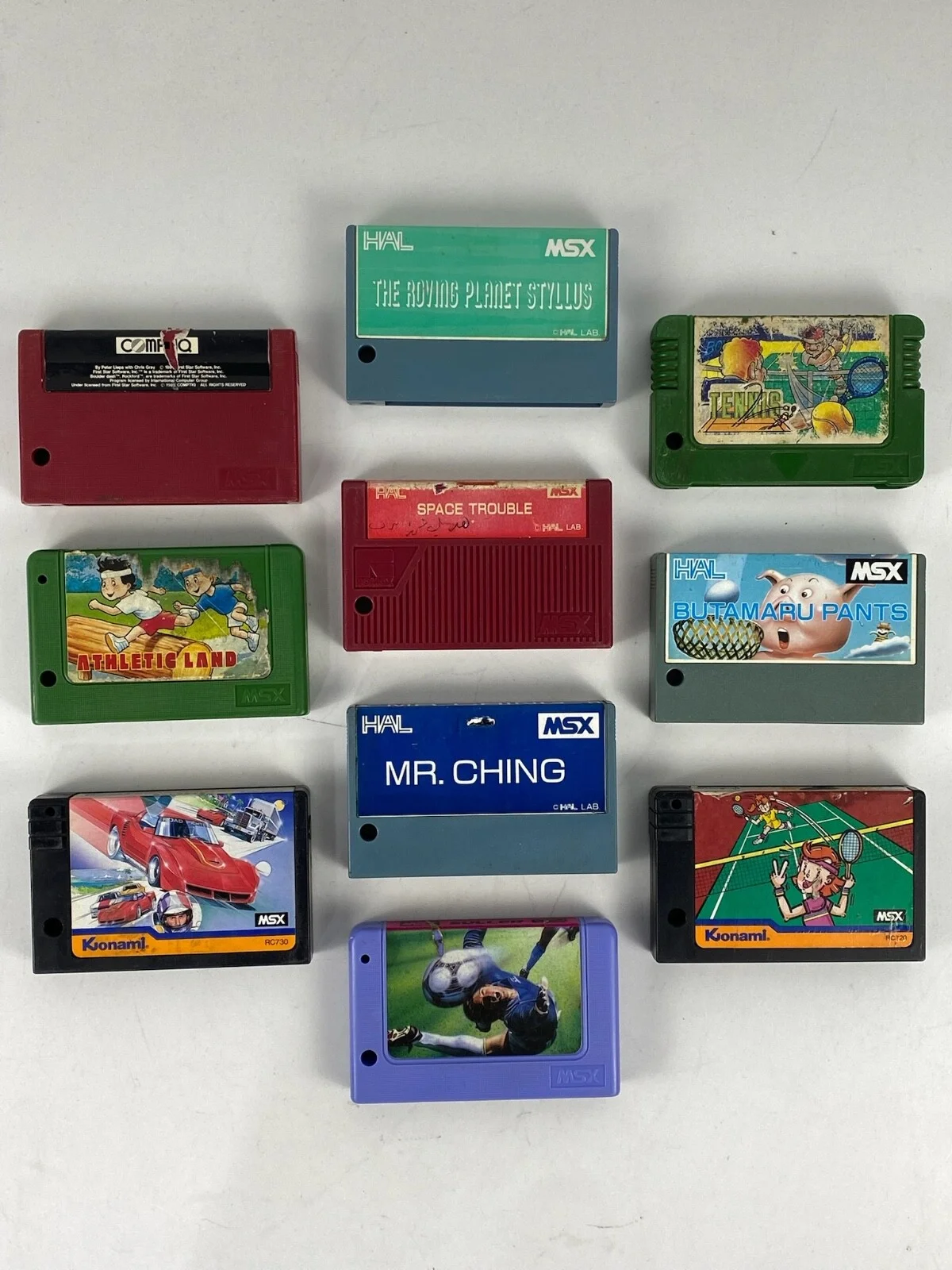 Konami Space Trouble Athletic Land Road Fighter Cartridge