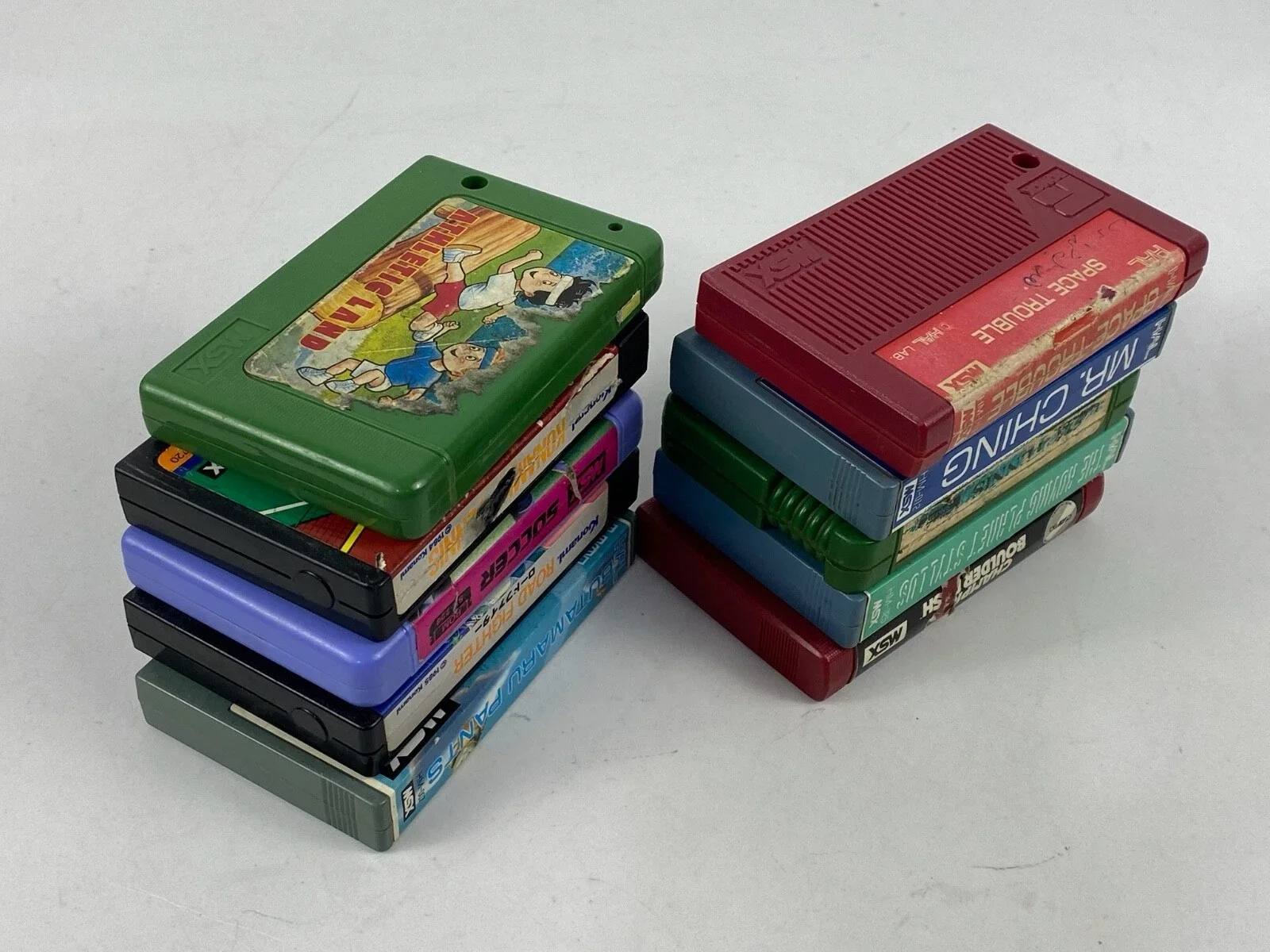 Konami Space Trouble Athletic Land Road Fighter Cartridge
