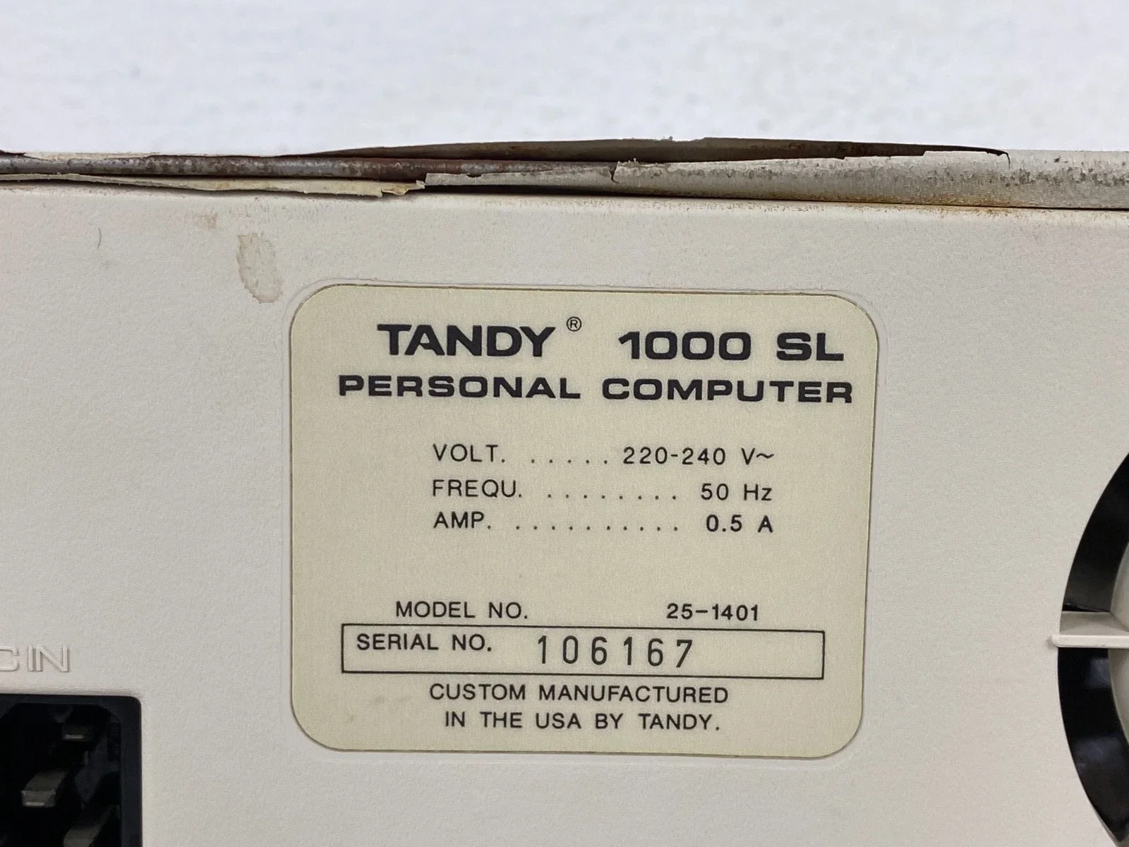 Tandy 1000SL Personal Computer 25-1401