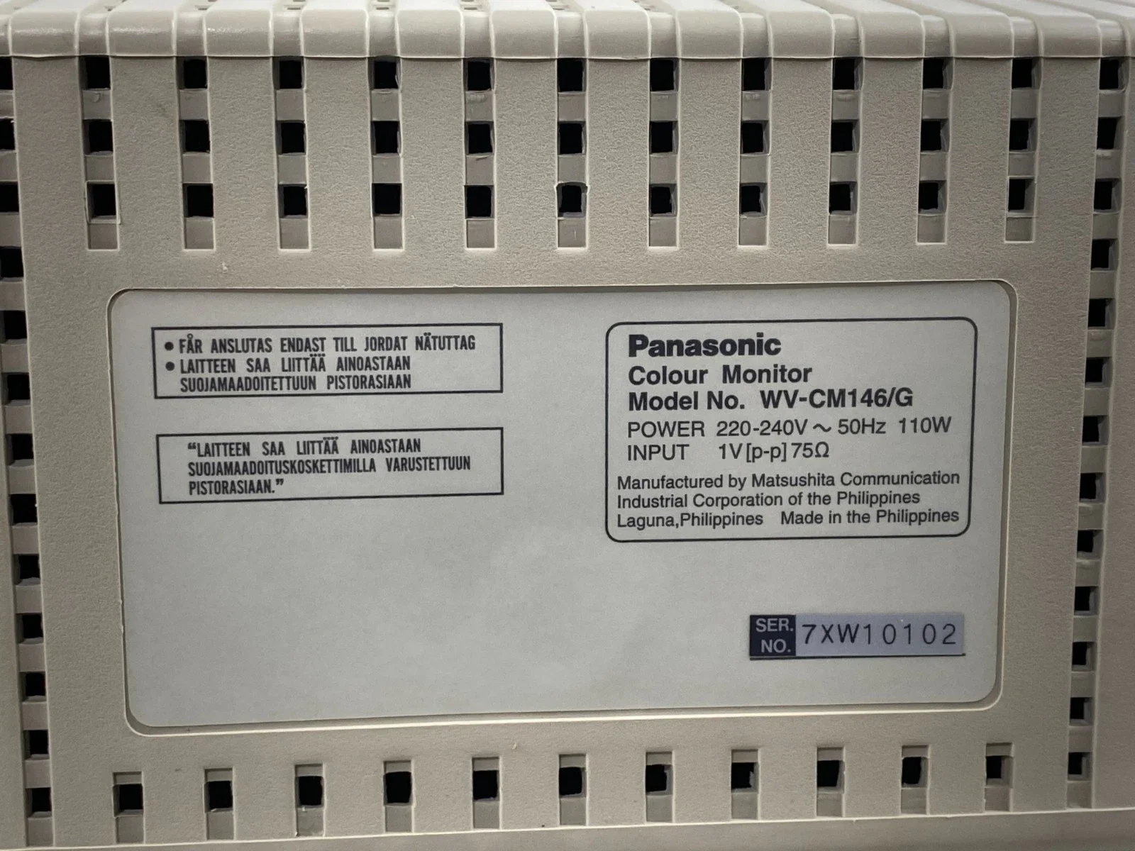 Panasonic WV-CM146/G Video Monitor 14-inch