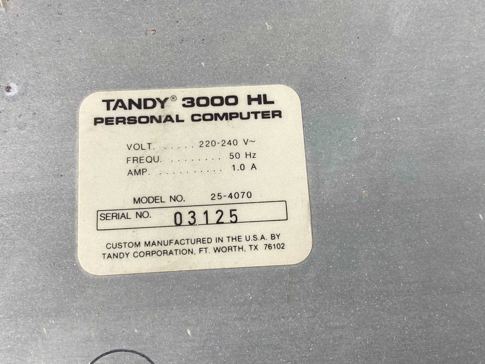 Tandy 25-4070 Personal Computer