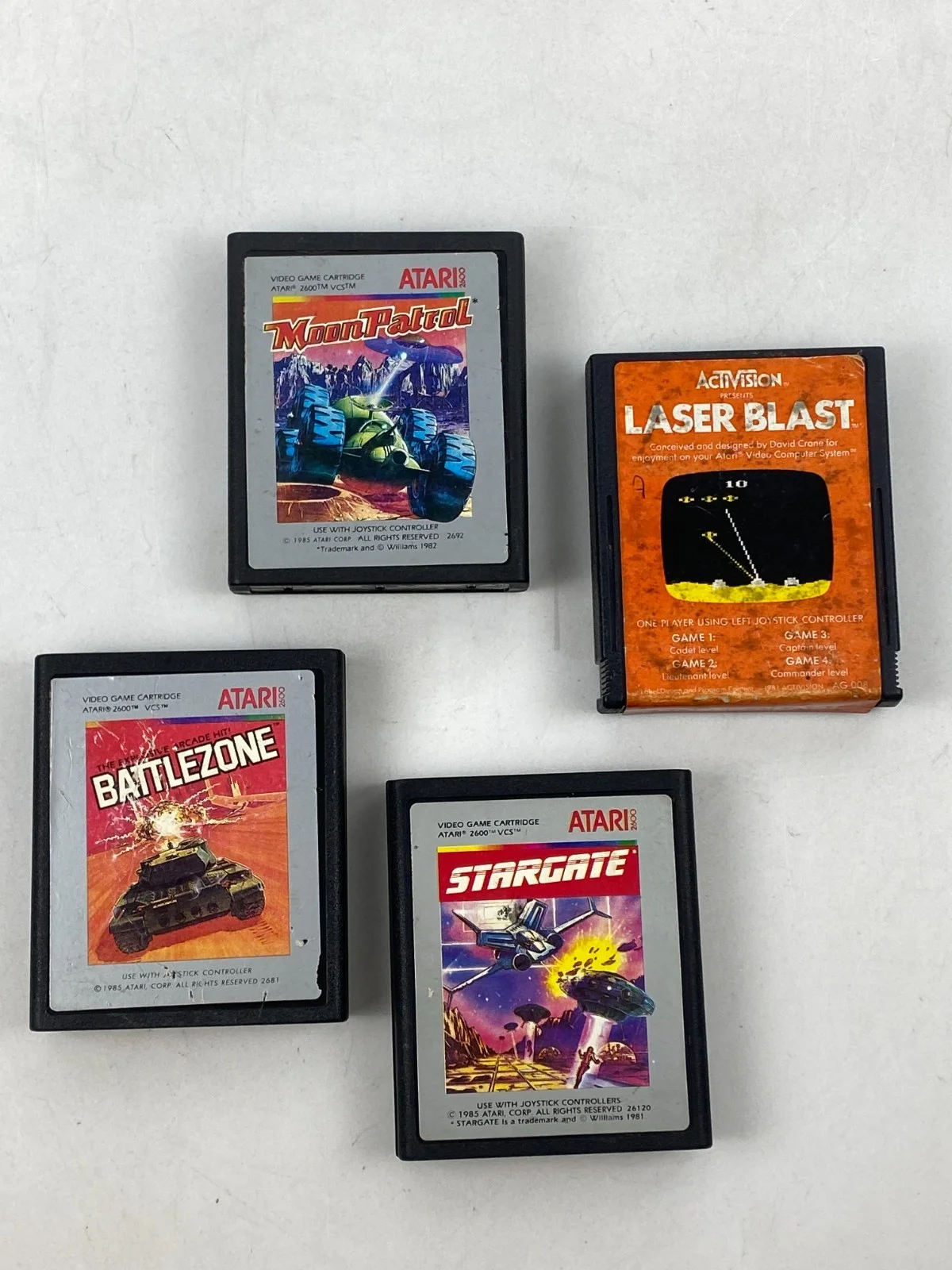 Atari 2600 Moon Patrol - Battlezone - Stargate - Laser Blast Game Cartridge