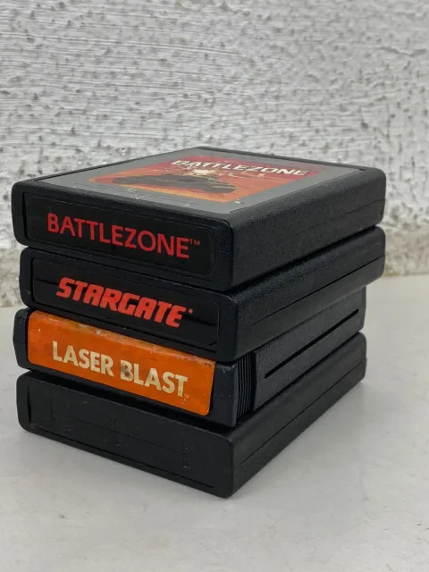 Atari 2600 Moon Patrol - Battlezone - Stargate - Laser Blast Game Cartridge