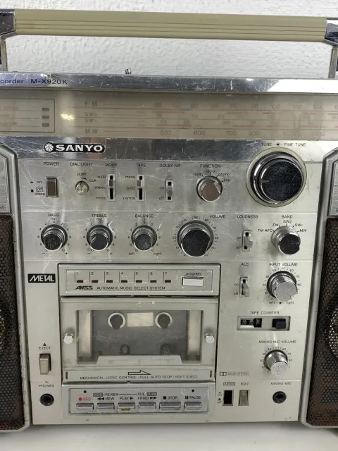 Sanyo M-X920K Stereo Boombox Ghettoblaster Cassette