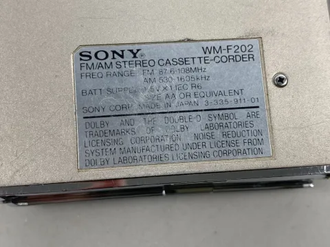 Sony WM-F202 Walkman Stereo Recorder Cassette Player Silver
