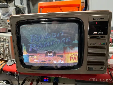 Sharp C-1001SP Retro CRT Space Age color TV orange
