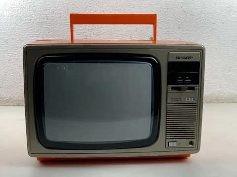Sharp C-1001SP Retro CRT Space Age color TV orange