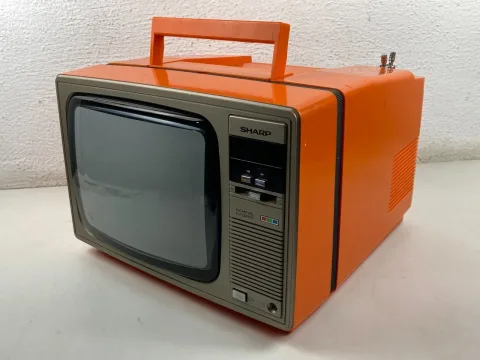 Sharp C-1001SP Retro CRT Space Age color TV orange