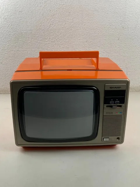 Sharp C-1001SP Retro CRT Space Age color TV orange