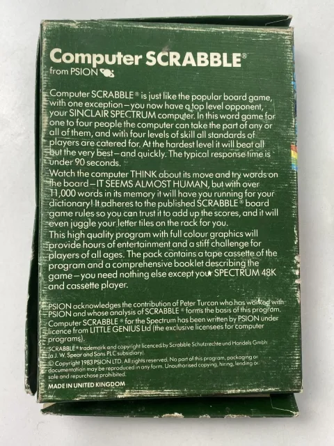 سينكلير وماكميلان ZX Spectrum Scrabble Make-A-Chip كاسيت 48K لعبة