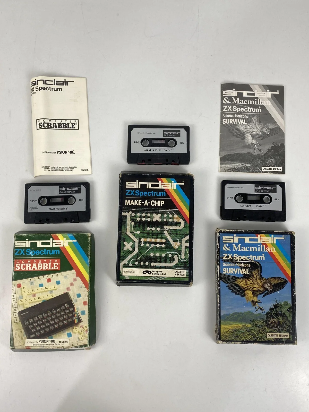 Sinclair and Macmillan ZX Spectrum Scrabble Make-A-Chip Cassette 48K Game