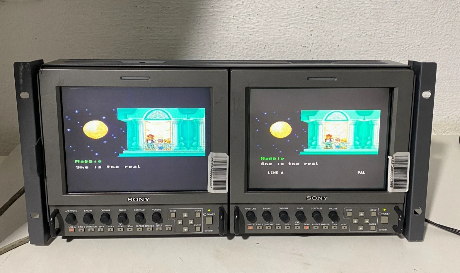 double Sony LMD-9030 9" VGA Multi-Format LCDSD-SDI W/ AC-LMD9 Power Supply