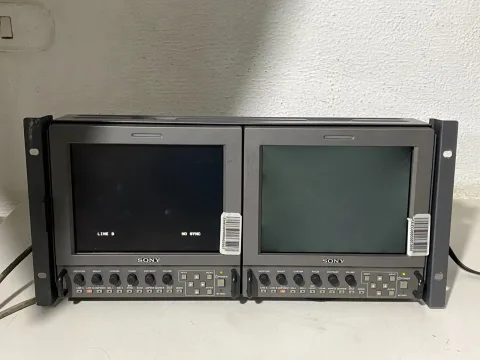 double Sony LMD-9030 9" VGA Multi-Format LCDSD-SDI W/ AC-LMD9 Power Supply