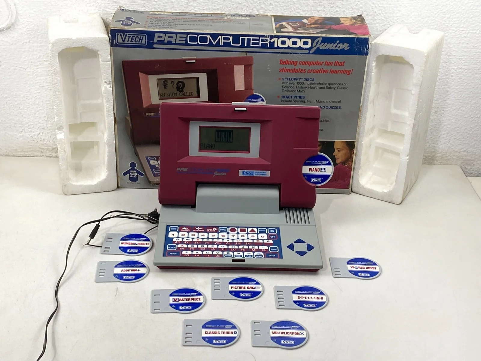 Vtech Pre Computer Junior 1000 Learning Educational Game 1990