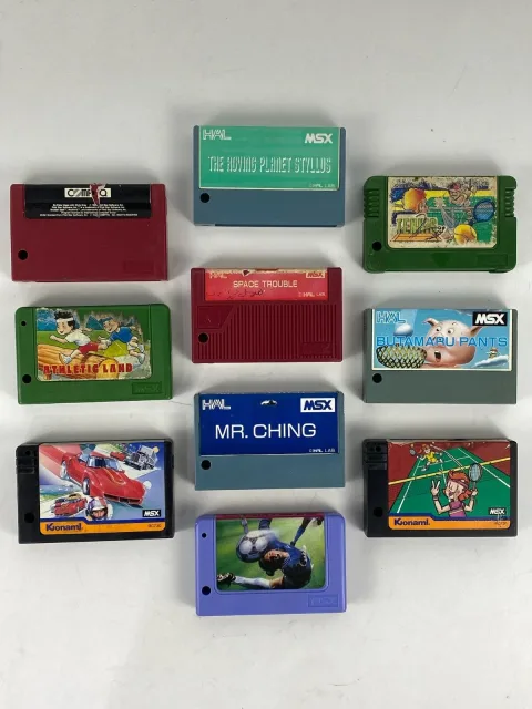 Space Trouble Athletic Land Road Fighter MSX Konami Game Cartridge Lot 10