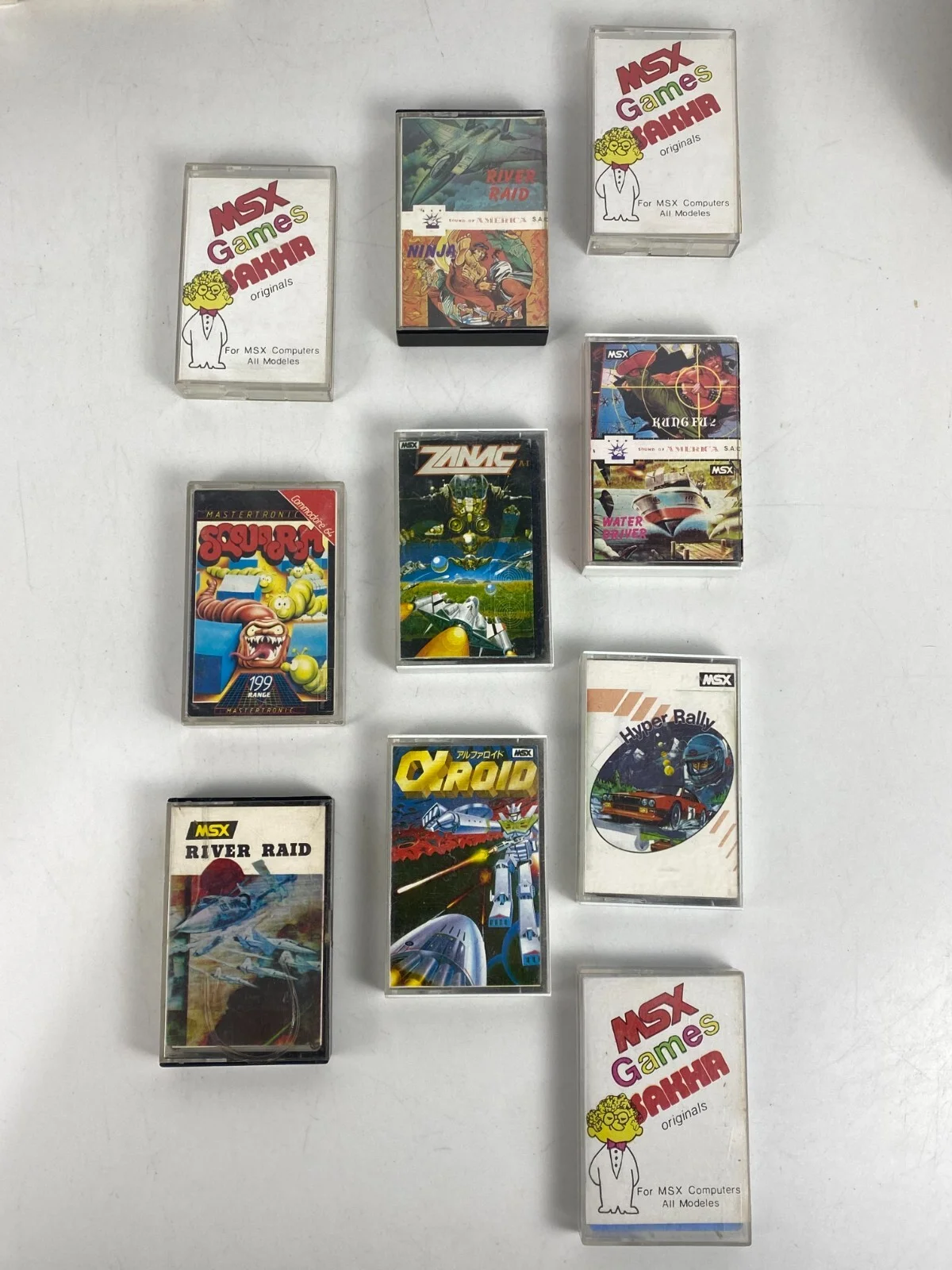 MSX sakhr Program Cassette Tape Game Zanac Alpha Roid Commodore 64 صخر