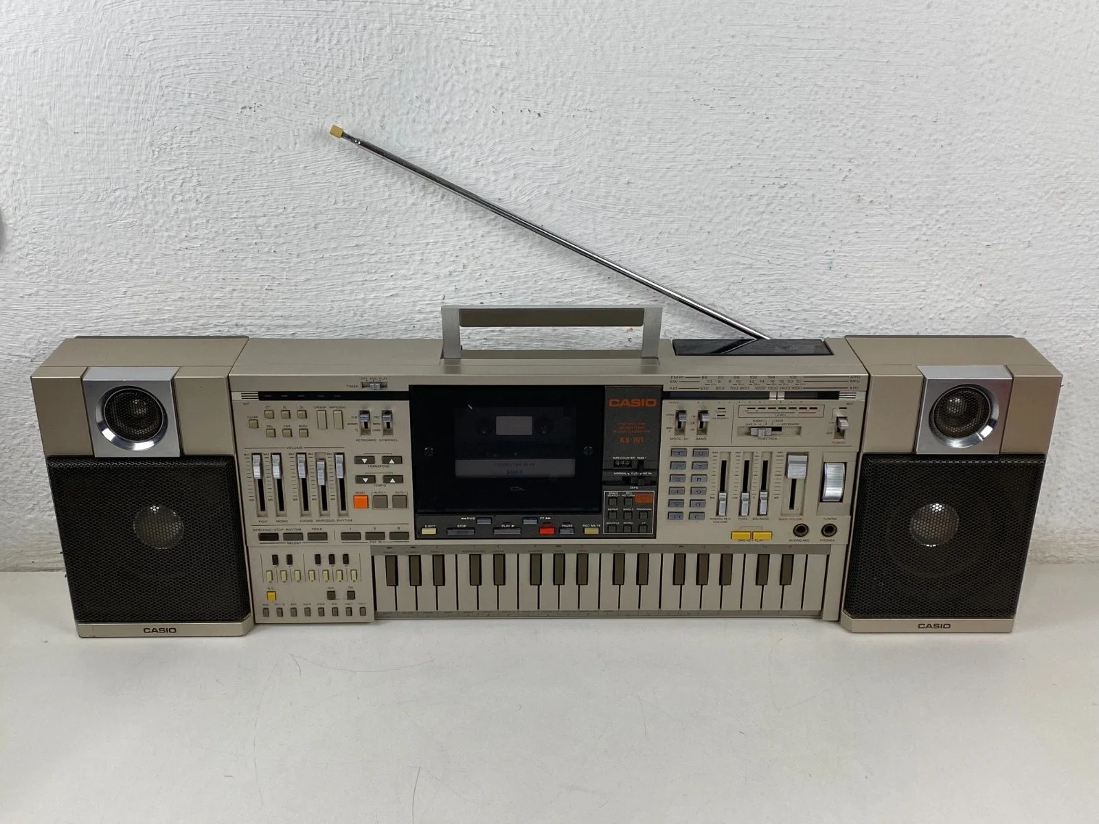 Casio KX-101 80s Boombox Radio Cassette Stereo Synthesizer Keyboard eBay
