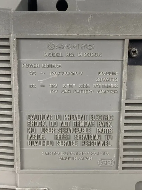 Sanyo M-9996K Ghetto Blaster Radio Cassette Recorder Boombox