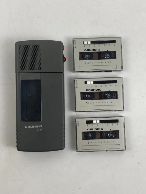 Grundig SH-10 Stenocassette Dictation Machine Dictaphone Voice Recorder Handheld