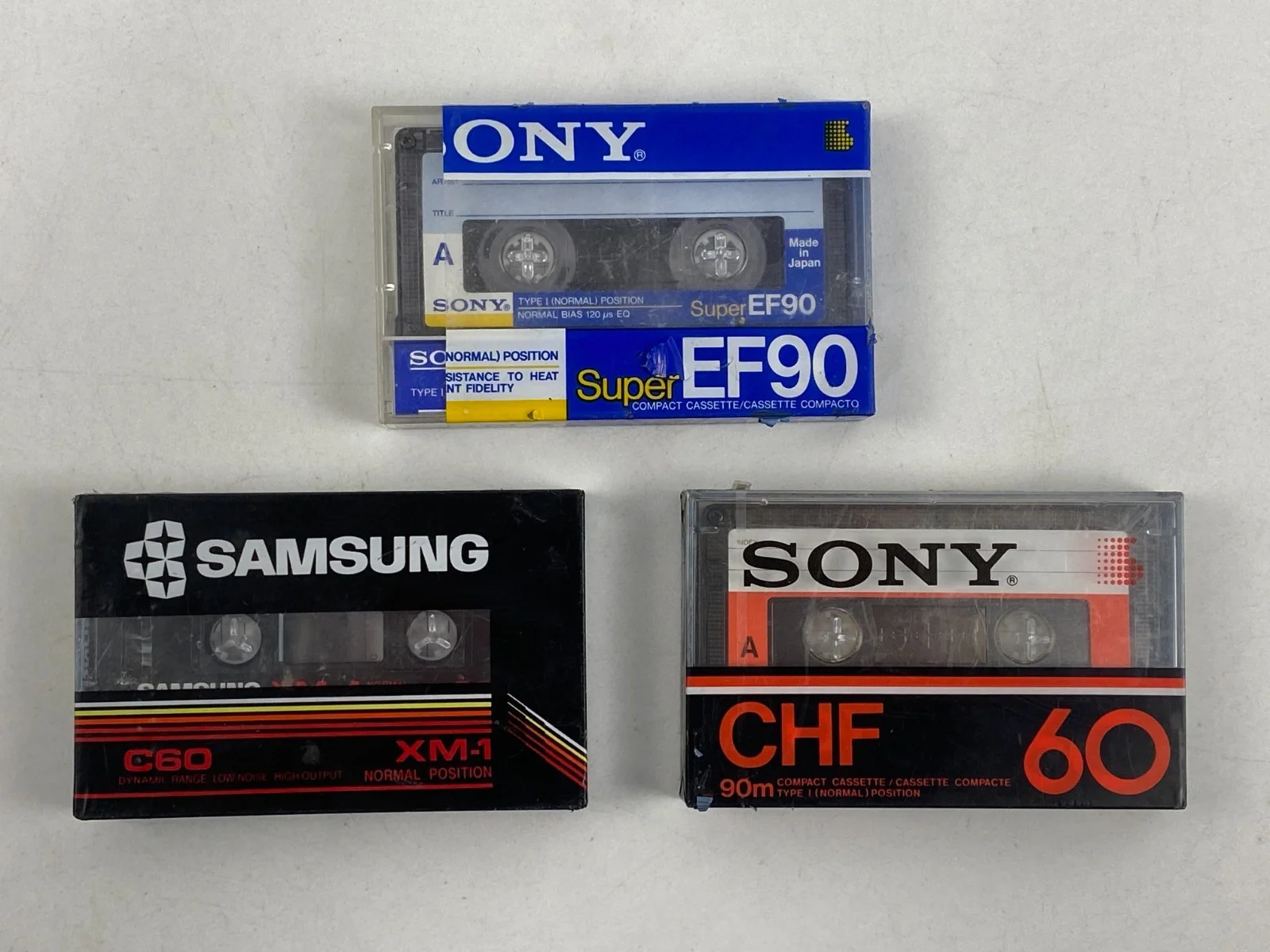 Sony EF90 CHF60 Samsung C60 XM-1 Blank Audio Cassette Tape 1 Lot 3