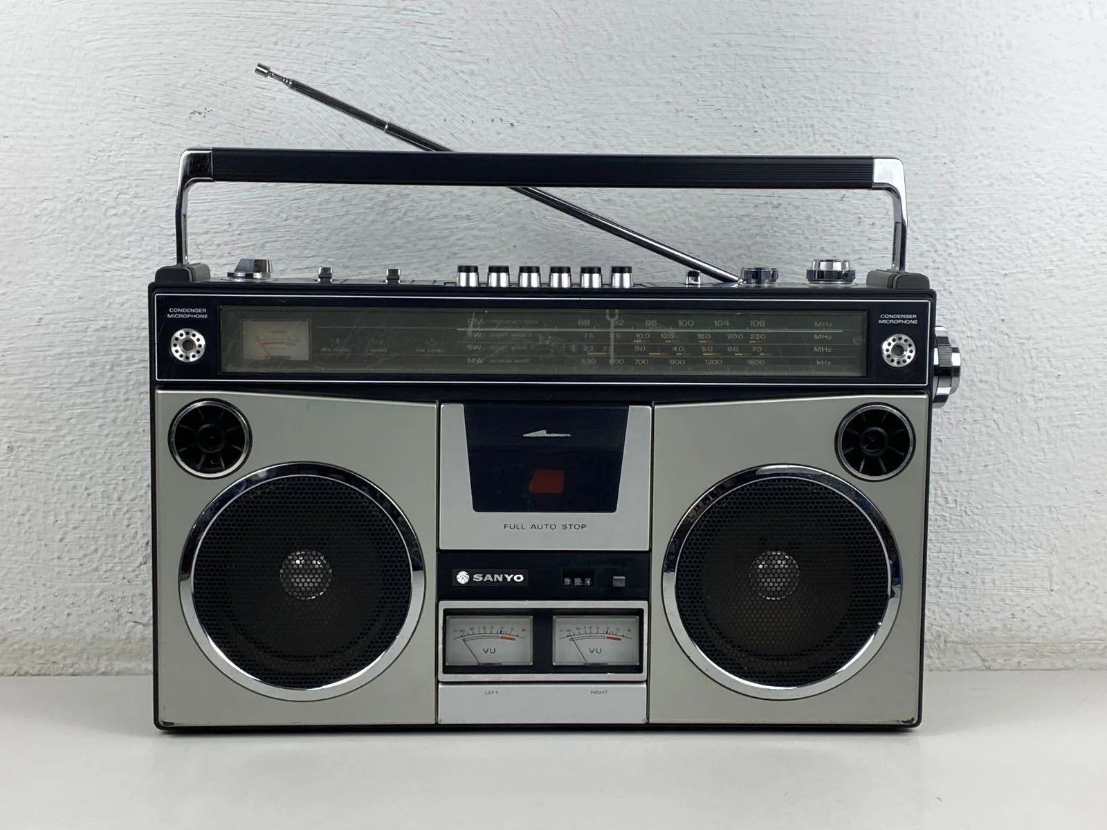 Sanyo M-4500 Boombox Stereo Cassette Recorder Ghetto Blaster