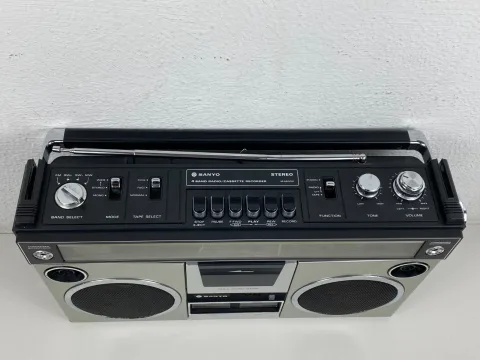 Sanyo M-4500 Boombox Stereo Cassette Recorder Ghetto Blaster
