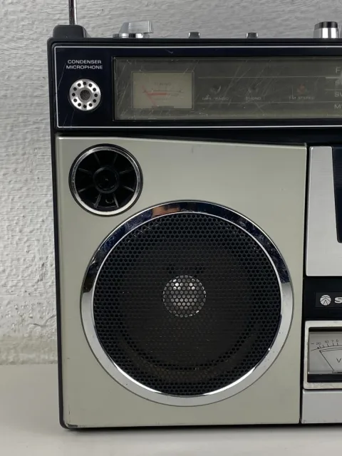 Sanyo M-4500 Boombox Stereo Cassette Recorder Ghetto Blaster