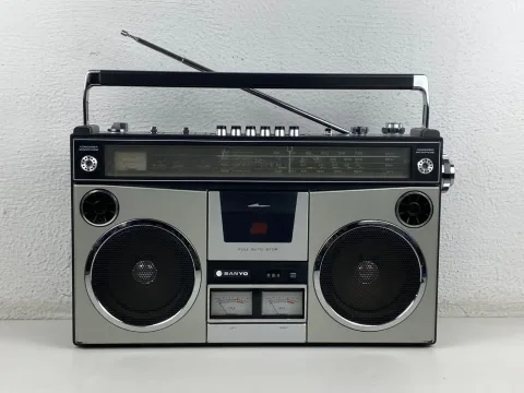 Sanyo M-4500 Boombox Stereo Cassette Recorder Ghetto Blaster