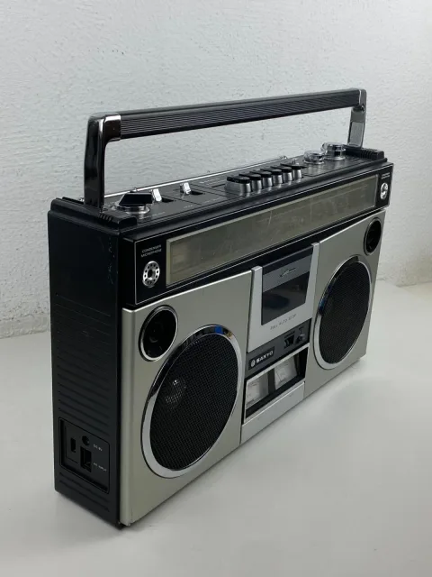 Sanyo M-4500 Boombox Stereo Cassette Recorder Ghetto Blaster