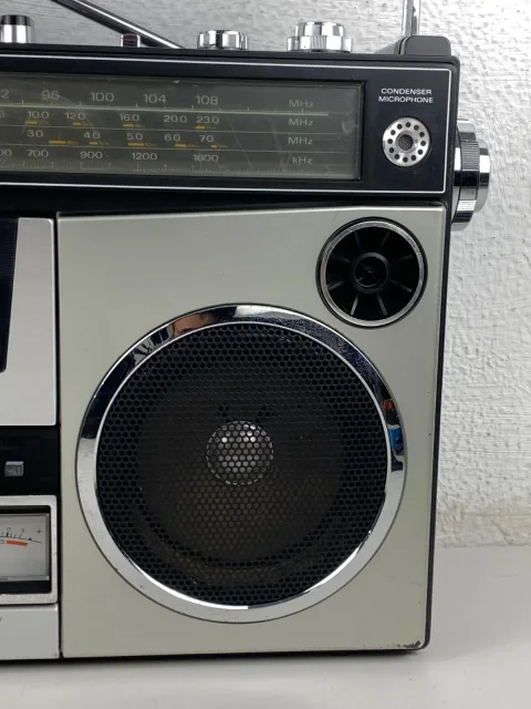 Sanyo M-4500 Boombox Stereo Cassette Recorder Ghetto Blaster