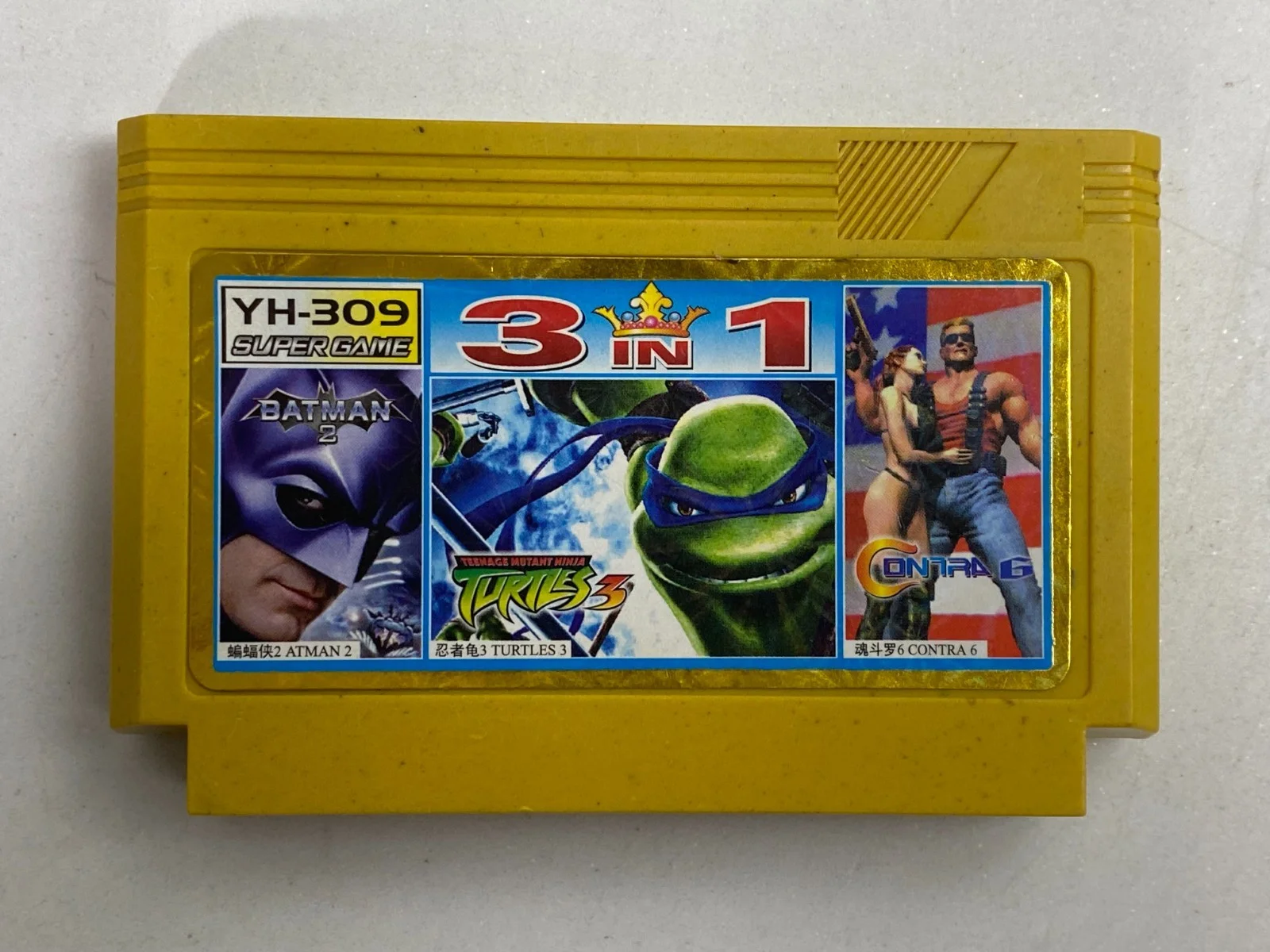 3 IN ONE Teenage Mutant Ninja Turtles Famicom Famiclone Nes Game Cartridge