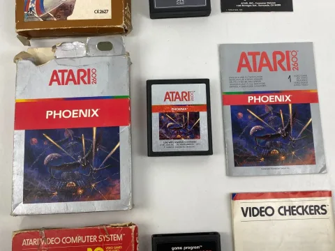 Atari 2600 Video Checkers - River Raid - Human cannonball Game
