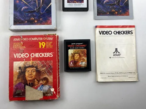 Atari 2600 Video Checkers - River Raid - Human cannonball Game