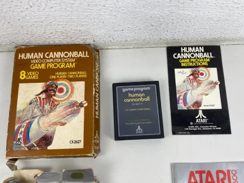 Atari 2600 Video Checkers - River Raid - Human cannonball Game
