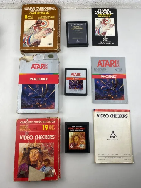 Atari 2600 Video Checkers - River Raid - Human cannonball Game