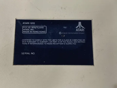 Atari 1010 Program Cassette Tape Player