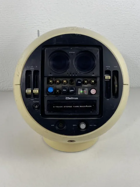 Weltron Model 2010 Space Age AM/FM 8 Track Player Recorder 1970s
