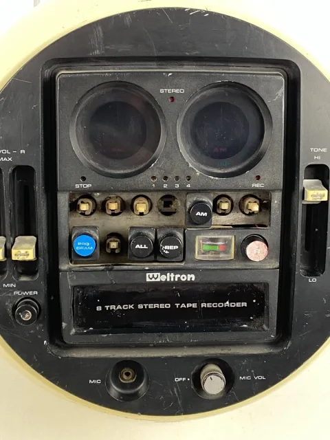 Weltron Model 2010 Space Age AM/FM 8 Track Player Recorder 1970s