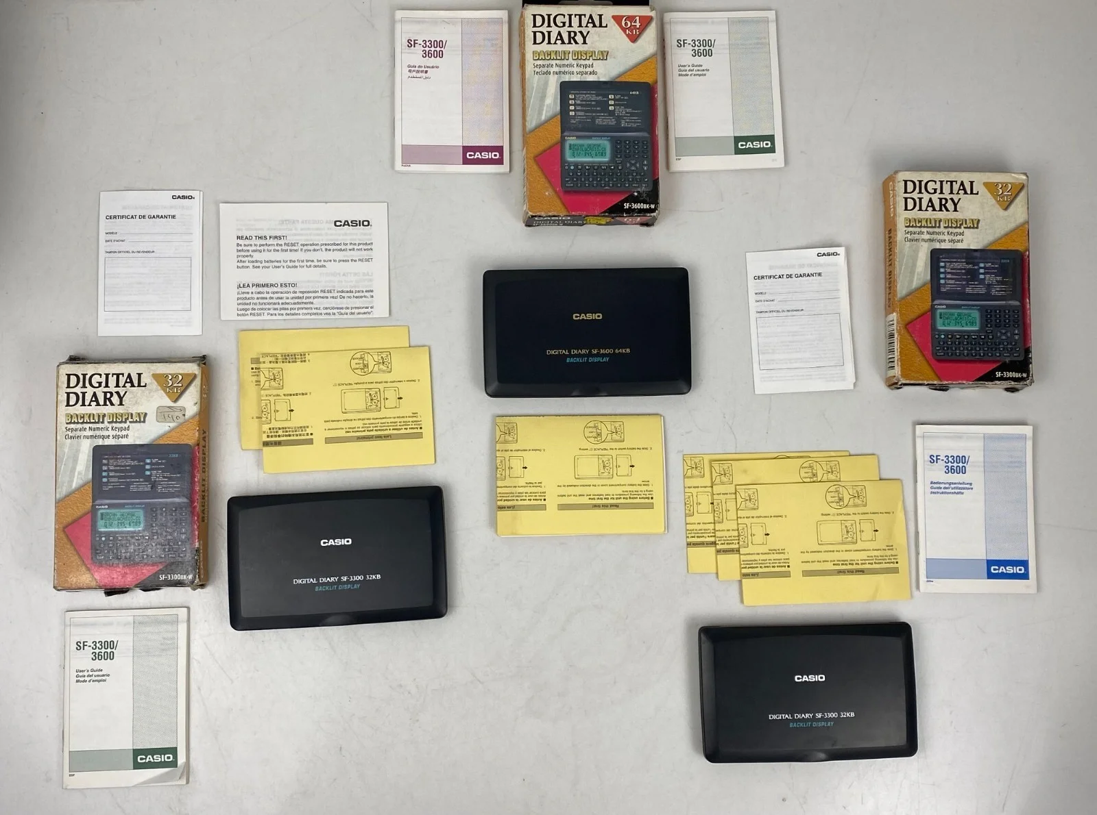 Casio SF-3300 / SF-3600 Digital Diary 64KB &amp 32KB Lot 3