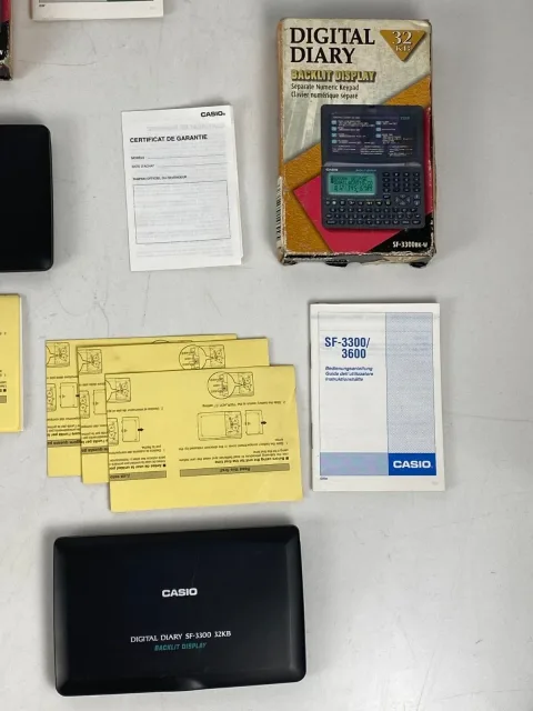 Casio SF-3300 / SF-3600 Digital Diary 64KB &amp 32KB Lot 3