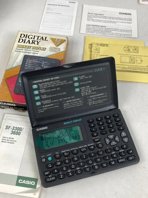 Casio SF-3300 / SF-3600 Digital Diary 64KB &amp 32KB Lot 3