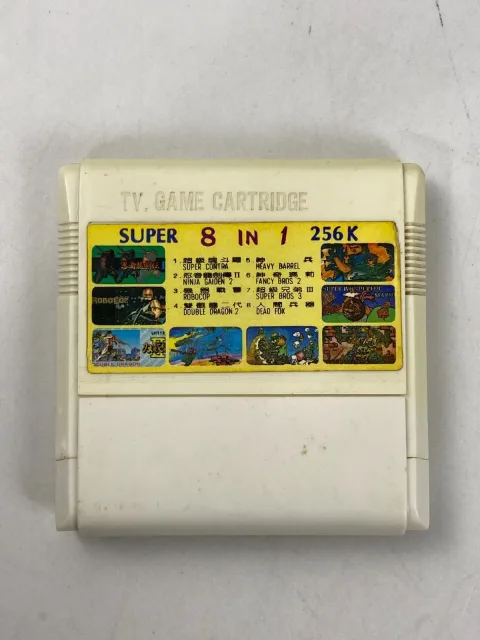 Super 8 in 1 Super Contra Ninja Gaiden 2 Famicom Famiclone Nes Tv Game Cartridge