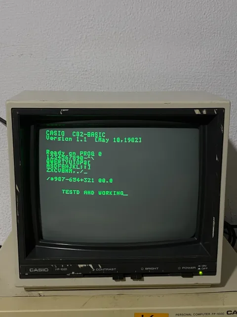 Casio FP-1000 Personal Computer with Casio FP-1001 Monitor CRT