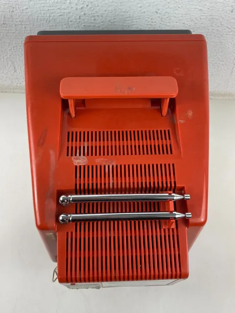 Mitsubishi CB-100QD Retro CRT Space Age 9-inch color TV Red 1978