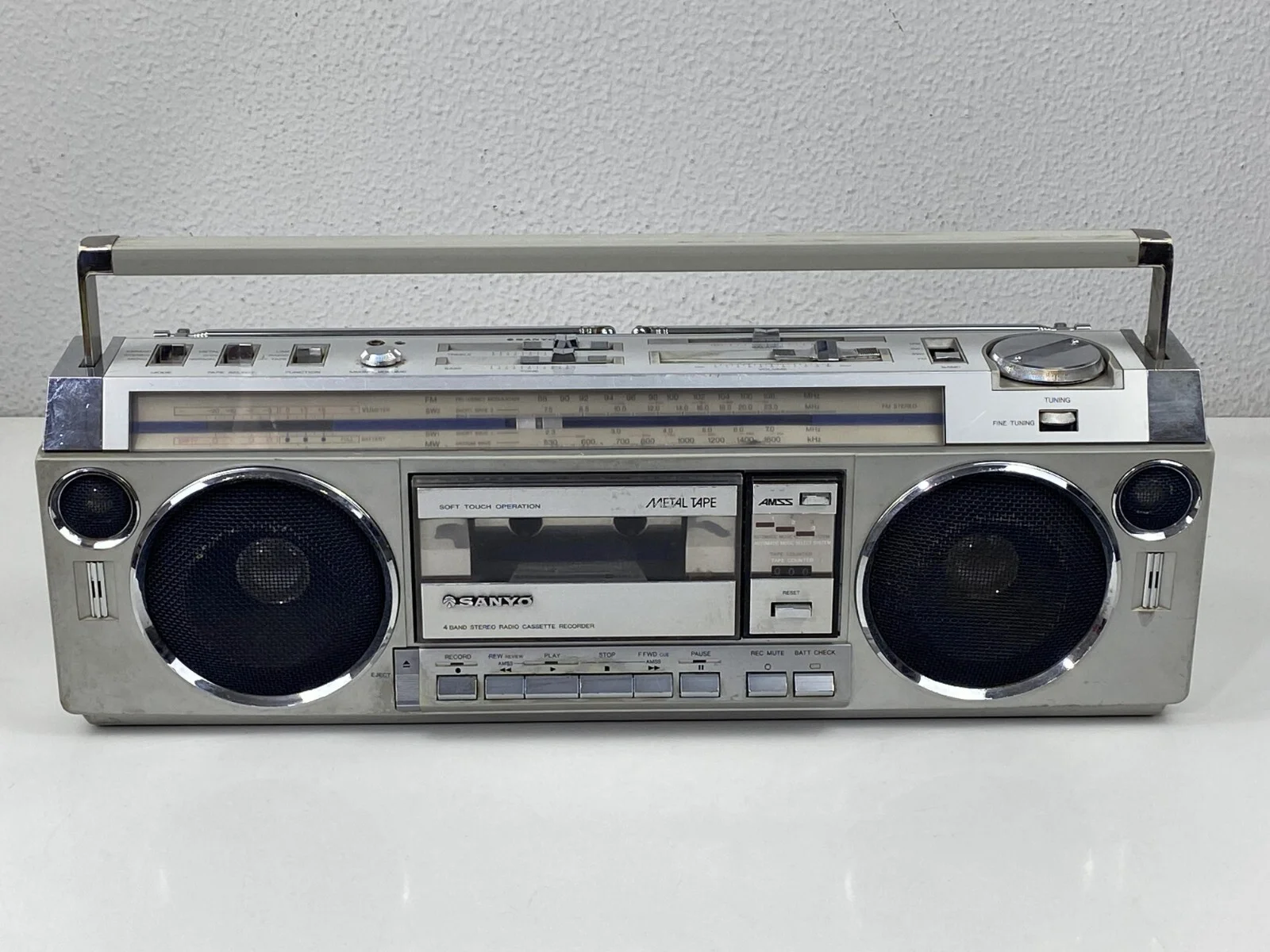 Sanyo M-M7950 Boombox Stereo Cassette Recorder Ghetto Blaster Very