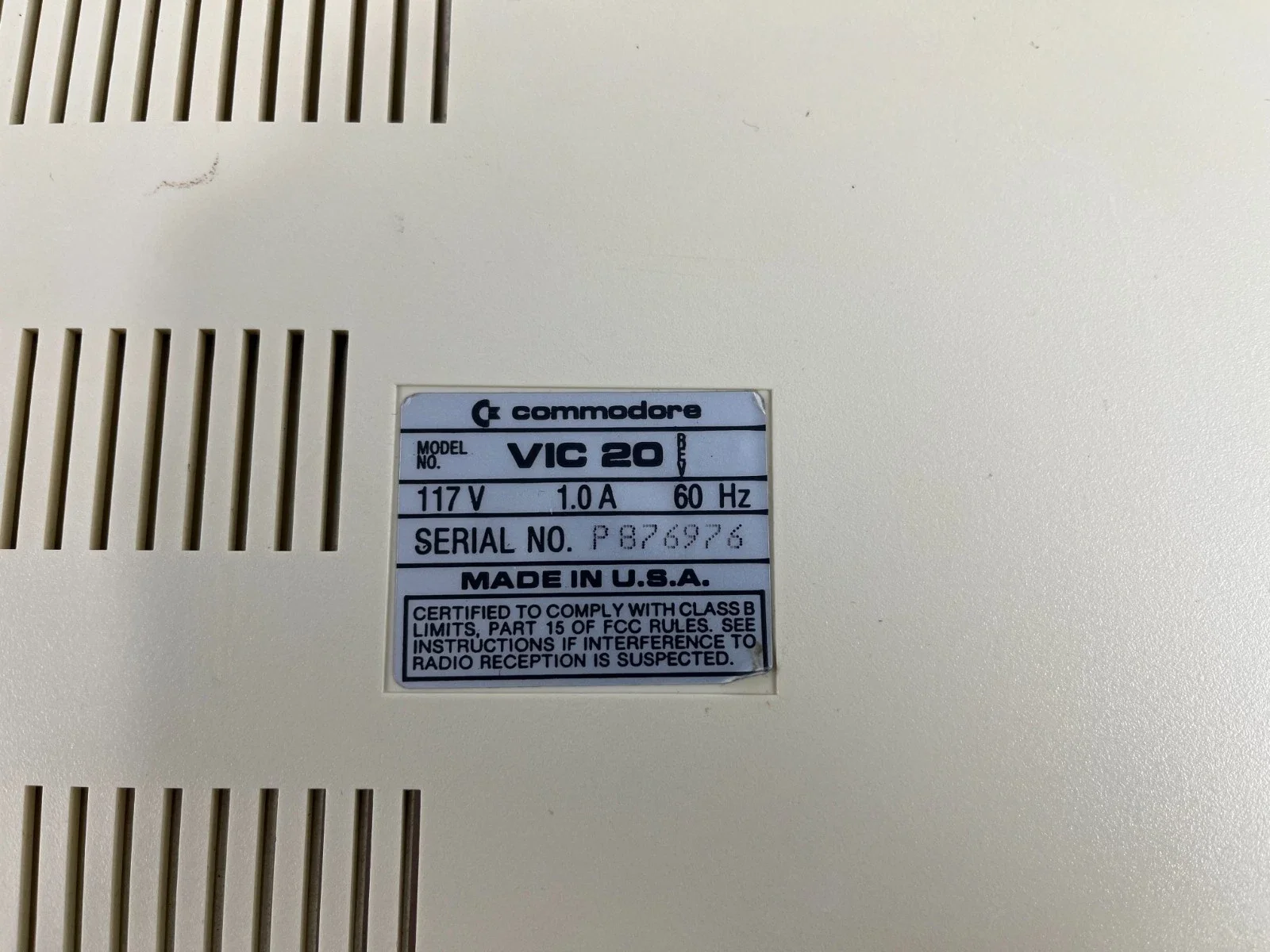 Commodore Vic 20 Personal Computer #1