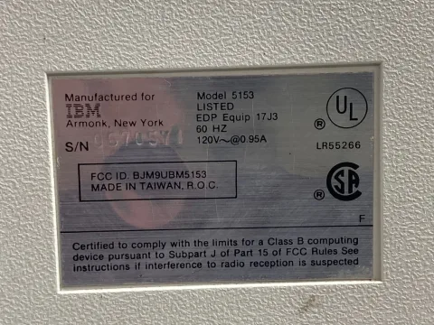 IBM 5153 Personal Computer Color Display Monitor