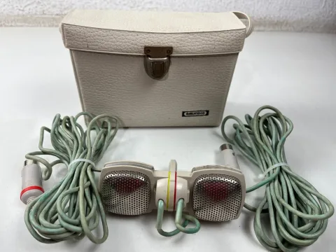 Grundig Gdsm 202 Dynamic Stereo Microphone with Original Bag Space Age Design