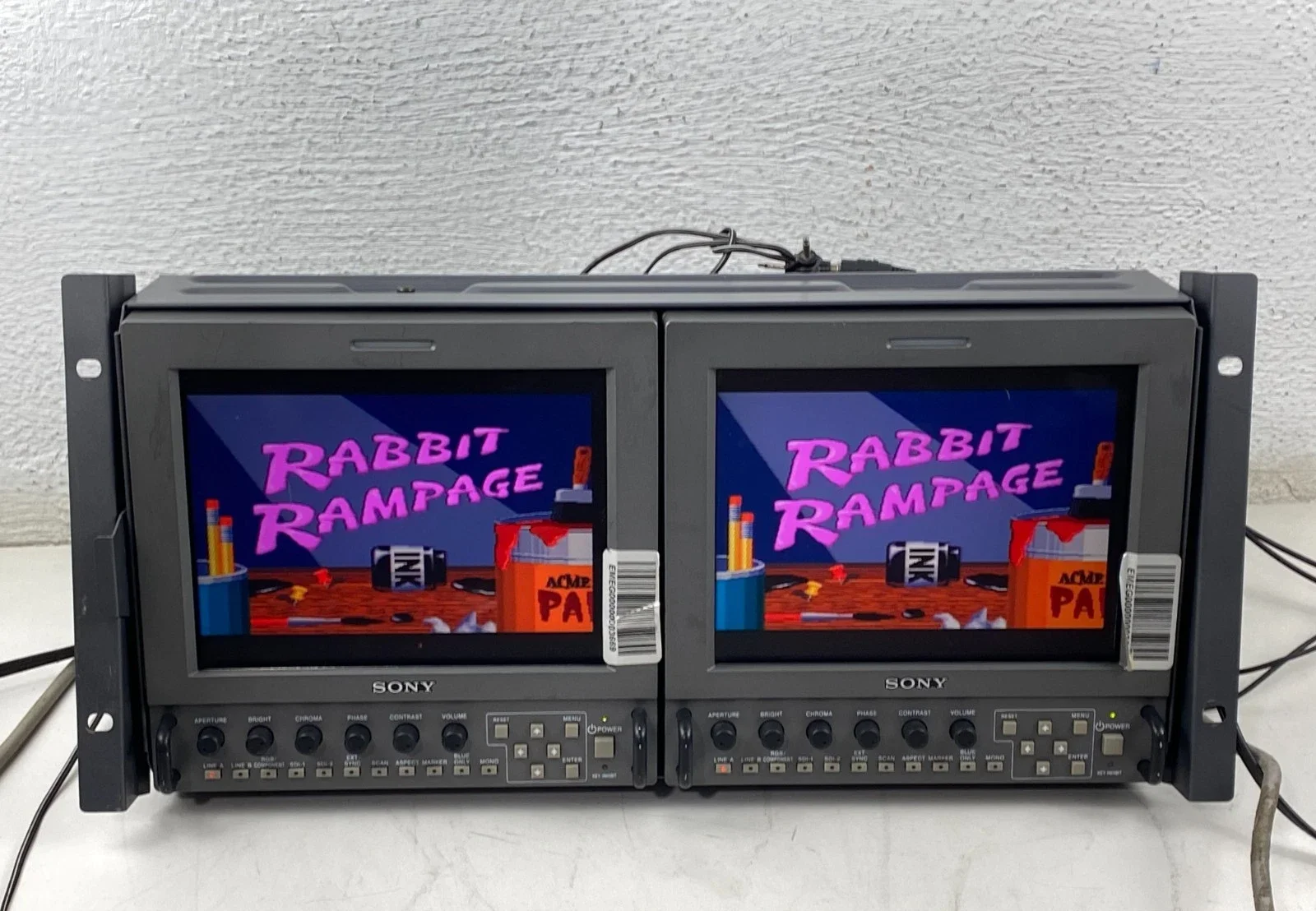 double Sony LMD-9030 9" VGA Multi-Format LCDSD-SDI W/ AC-LMD9 Power Supply